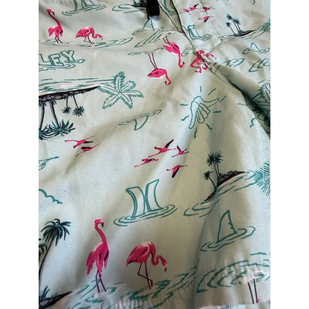Hurley pink flamingo swim shorts youth size 5 - Picture 4 of 6